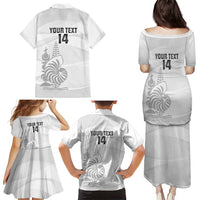 Custom New Caledonia Football Family Matching Puletasi and Hawaiian Shirt Allez Les Cagous White Version LT14 - Polynesian Pride