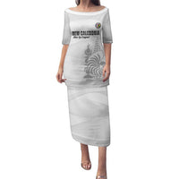 Custom New Caledonia Football Family Matching Puletasi and Hawaiian Shirt Allez Les Cagous White Version LT14 Mom's Dress White - Polynesian Pride