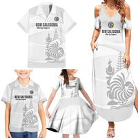 Custom New Caledonia Football Family Matching Summer Maxi Dress and Hawaiian Shirt Allez Les Cagous White Version LT14 - Polynesian Pride