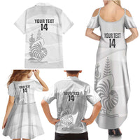 Custom New Caledonia Football Family Matching Summer Maxi Dress and Hawaiian Shirt Allez Les Cagous White Version LT14 - Polynesian Pride