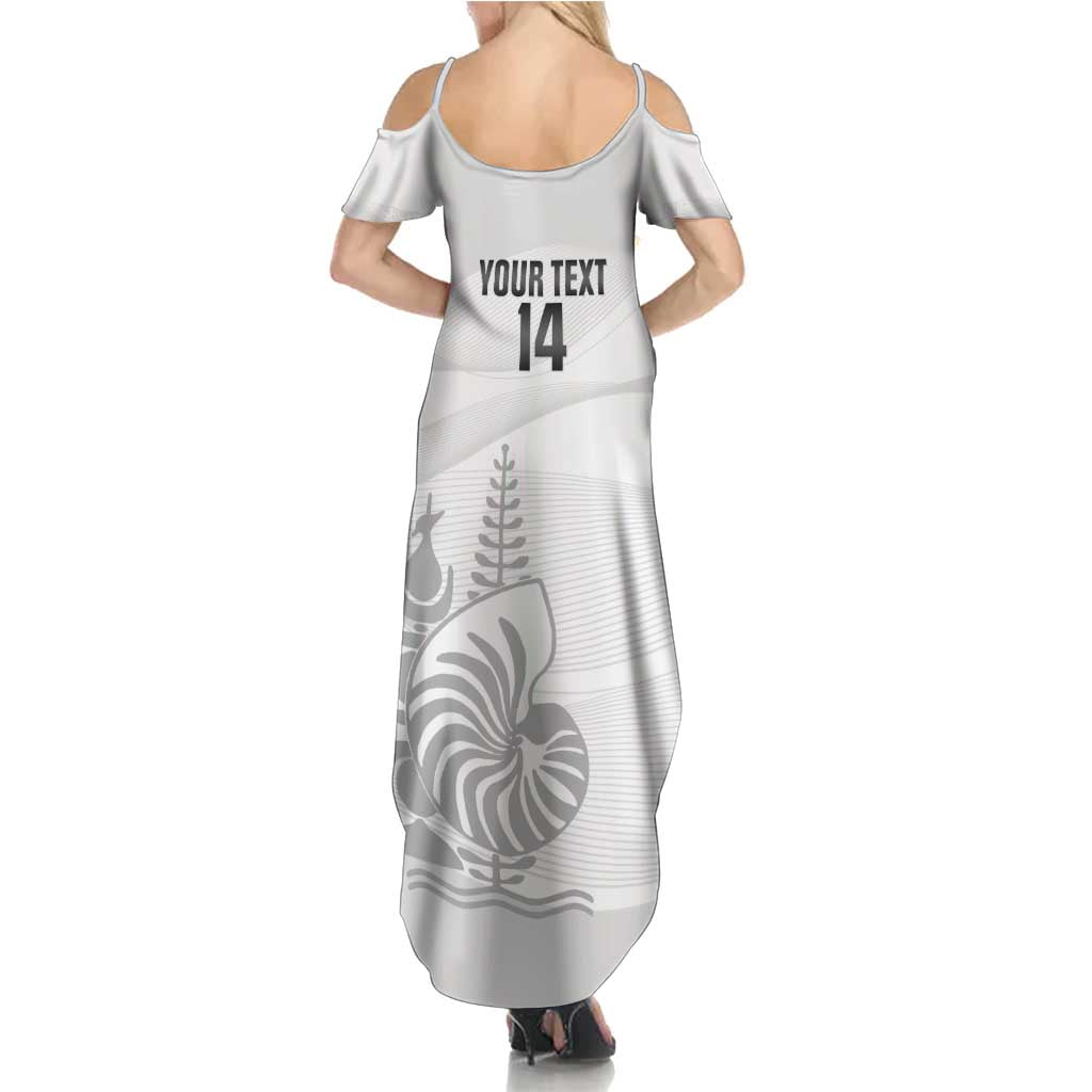 Custom New Caledonia Football Family Matching Summer Maxi Dress and Hawaiian Shirt Allez Les Cagous White Version LT14 - Polynesian Pride