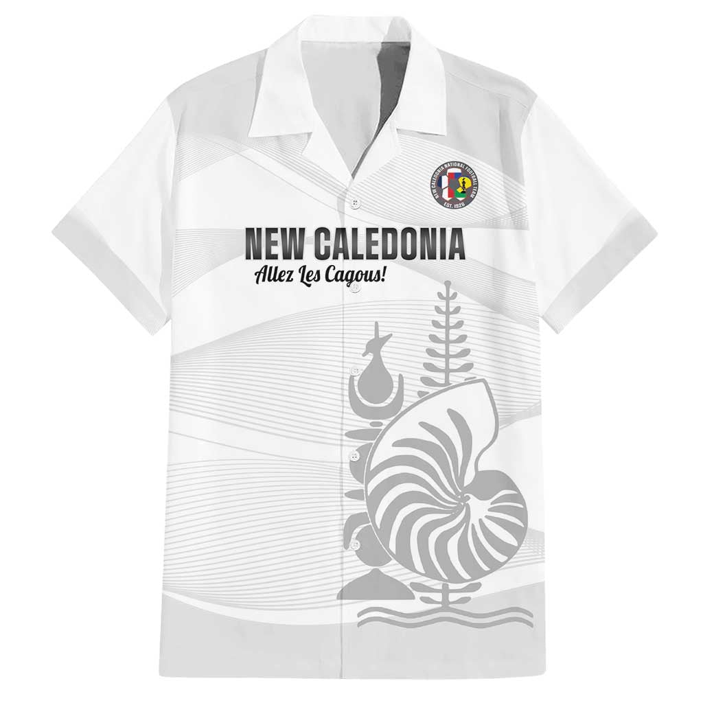 Custom New Caledonia Football Hawaiian Shirt Allez Les Cagous White Version - Polynesian Pride