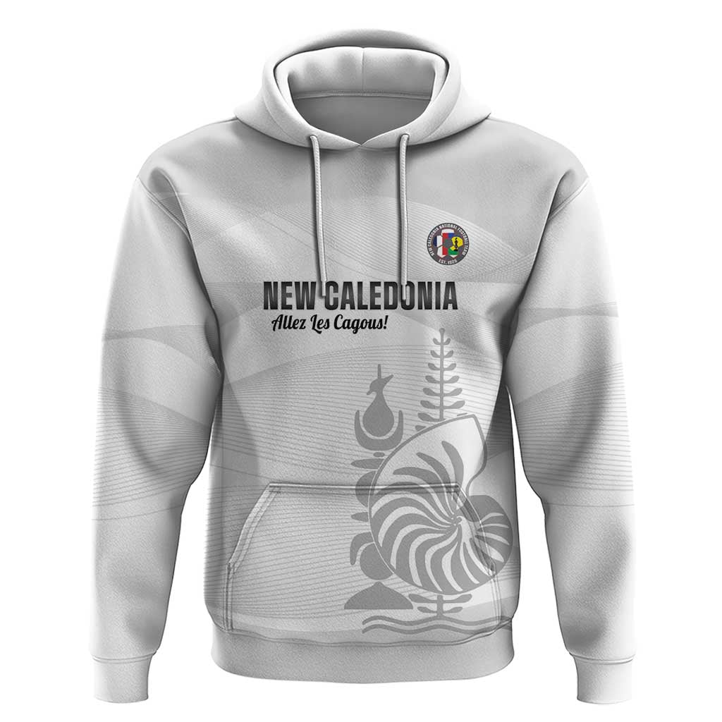 Custom New Caledonia Football Hoodie Allez Les Cagous White Version - Polynesian Pride