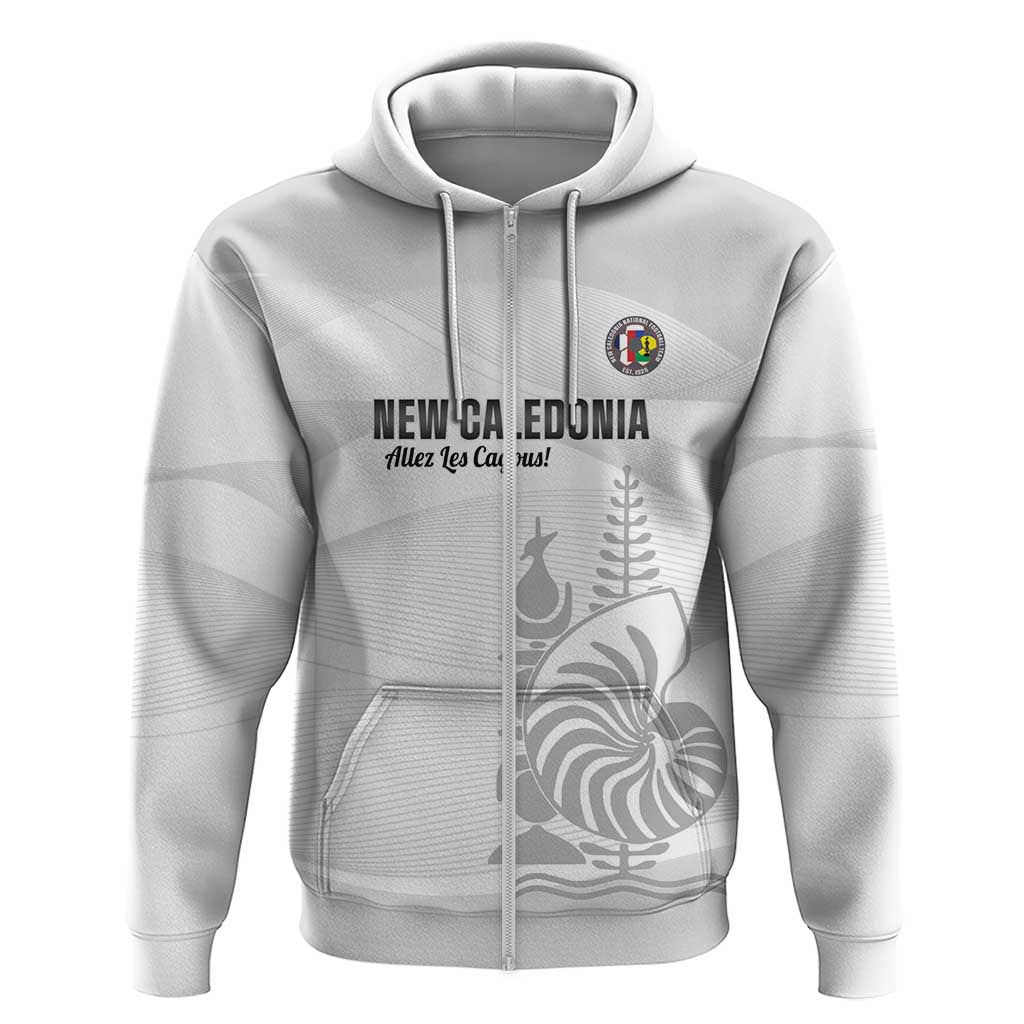 Custom New Caledonia Football Hoodie Allez Les Cagous White Version - Polynesian Pride