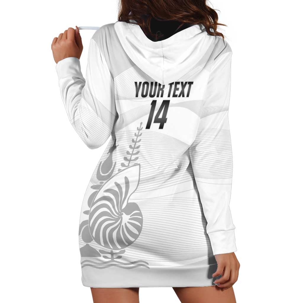 Custom New Caledonia Football Hoodie Dress Allez Les Cagous White Version LT14 - Polynesian Pride