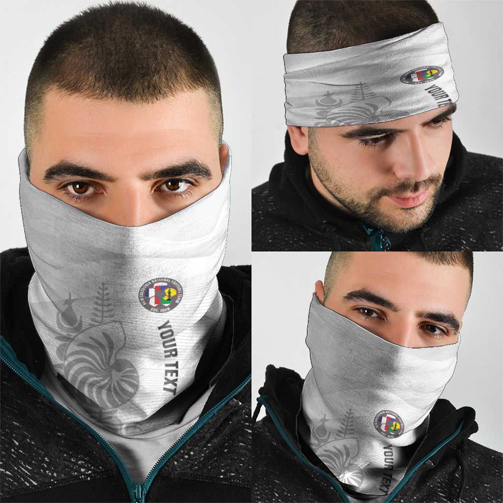 Custom New Caledonia Football Neck Gaiter Allez Les Cagous White Version - Polynesian Pride