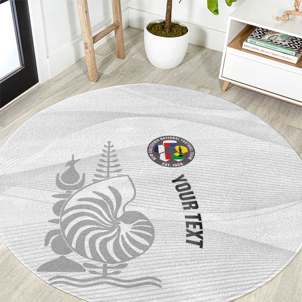 Custom New Caledonia Football Round Carpet Allez Les Cagous White Version - Polynesian Pride