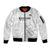 Custom New Caledonia Football Sleeve Zip Bomber Jacket Allez Les Cagous White Version - Polynesian Pride