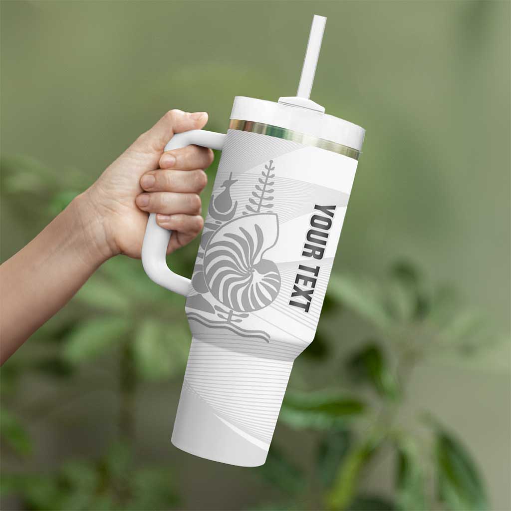 Custom New Caledonia Football Tumbler With Handle Allez Les Cagous White Version - Polynesian Pride