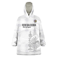Custom New Caledonia Football Wearable Blanket Hoodie Allez Les Cagous White Version LT14 One Size White - Polynesian Pride