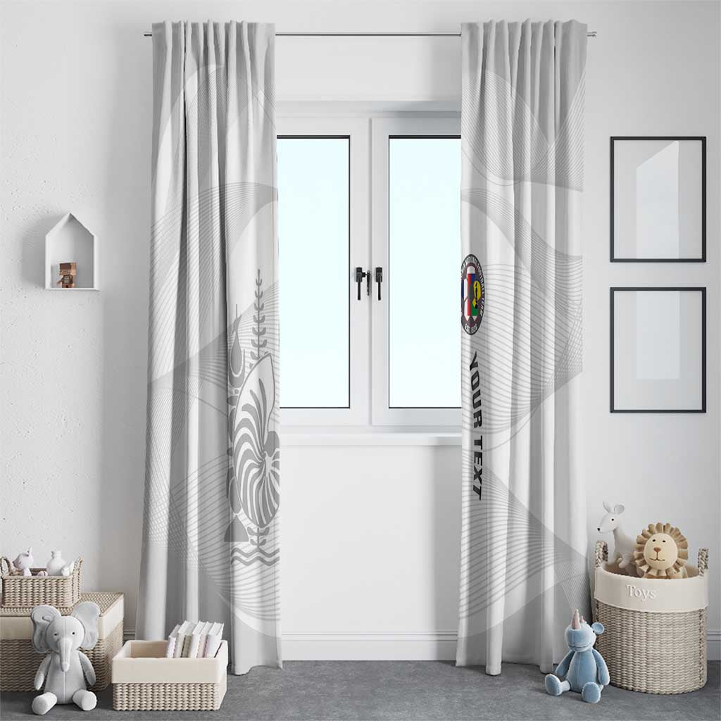 Custom New Caledonia Football Window Curtain Allez Les Cagous White Version - Polynesian Pride