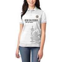 Custom New Caledonia Football Women Polo Shirt Allez Les Cagous White Version - Polynesian Pride
