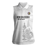 Custom New Caledonia Football Women Sleeveless Polo Shirt Allez Les Cagous White Version LT14 Female White - Polynesian Pride