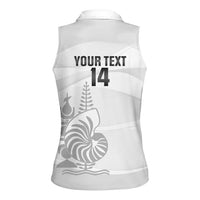 Custom New Caledonia Football Women Sleeveless Polo Shirt Allez Les Cagous White Version LT14 - Polynesian Pride