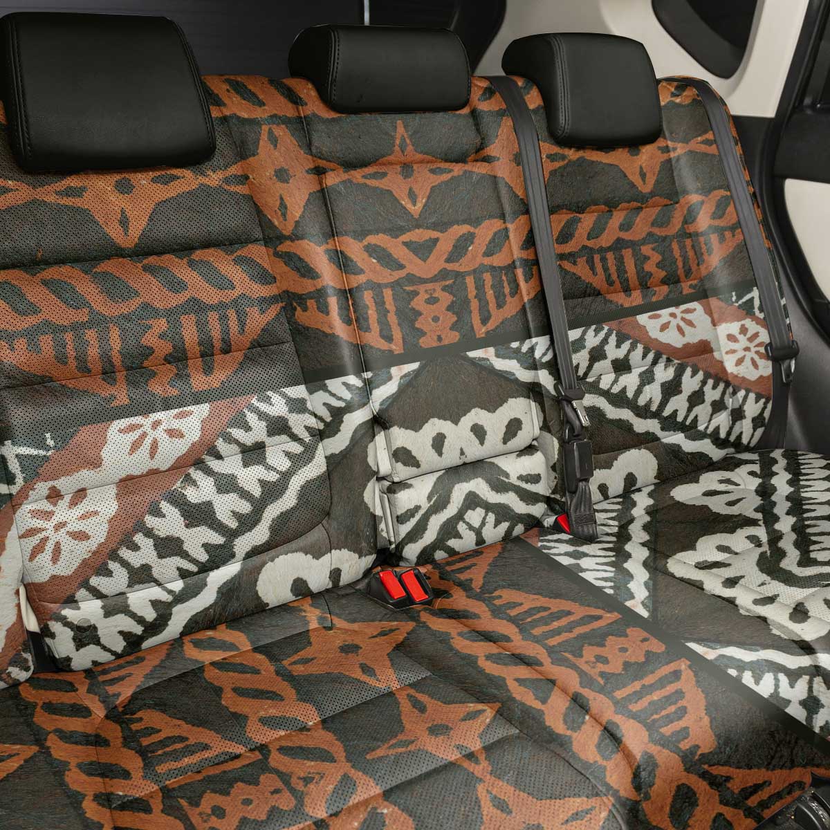 Bula Fiji Tapa Back Car Seat Cover Fijian Masi Vintage Vibes LT14 - Polynesian Pride