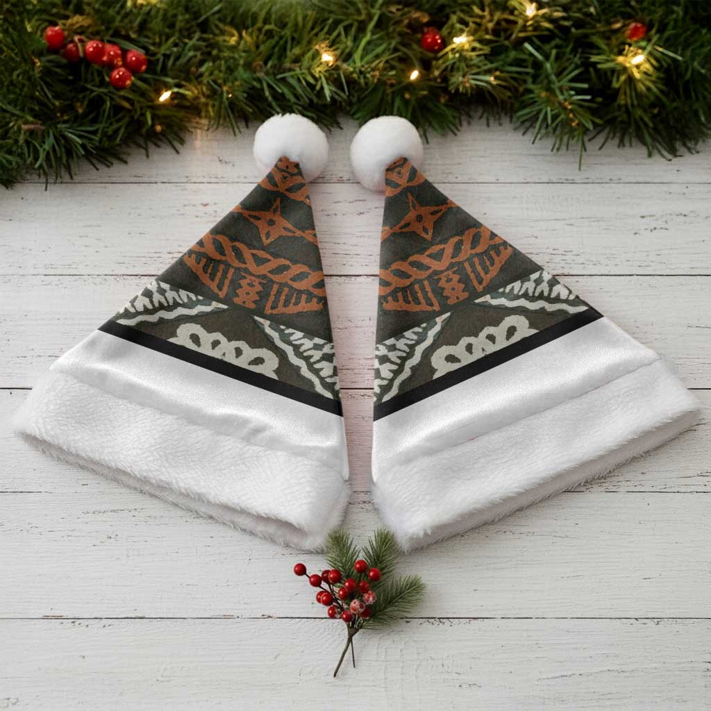 Bula Fiji Tapa Christmas Santa Hat Fijian Masi Vintage Vibes LT14 - Polynesian Pride
