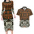 Bula Fiji Tapa Couples Matching Long Sleeve Bodycon Dress and Hawaiian Shirt Fijian Masi Vintage Vibes - Polynesian Pride