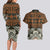 Bula Fiji Tapa Couples Matching Long Sleeve Bodycon Dress and Hawaiian Shirt Fijian Masi Vintage Vibes - Polynesian Pride