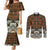 Bula Fiji Tapa Couples Matching Mermaid Dress and Long Sleeve Button Shirt Fijian Masi Vintage Vibes - Polynesian Pride