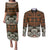 Bula Fiji Tapa Couples Matching Puletasi and Long Sleeve Button Shirt Fijian Masi Vintage Vibes - Polynesian Pride