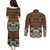 Bula Fiji Tapa Couples Matching Puletasi and Long Sleeve Button Shirt Fijian Masi Vintage Vibes - Polynesian Pride