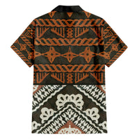 Bula Fiji Tapa Family Matching Off The Shoulder Long Sleeve Dress and Hawaiian Shirt Fijian Masi Vintage Vibes LT14 - Polynesian Pride