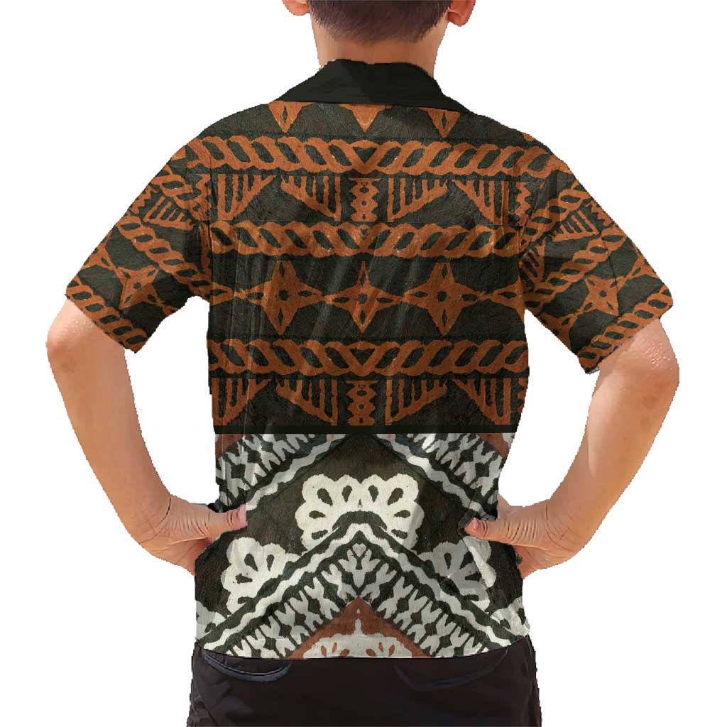 Bula Fiji Tapa Family Matching Short Sleeve Bodycon Dress and Hawaiian Shirt Fijian Masi Vintage Vibes LT14 - Polynesian Pride
