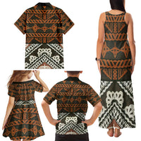 Bula Fiji Tapa Family Matching Tank Maxi Dress and Hawaiian Shirt Fijian Masi Vintage Vibes LT14 - Polynesian Pride