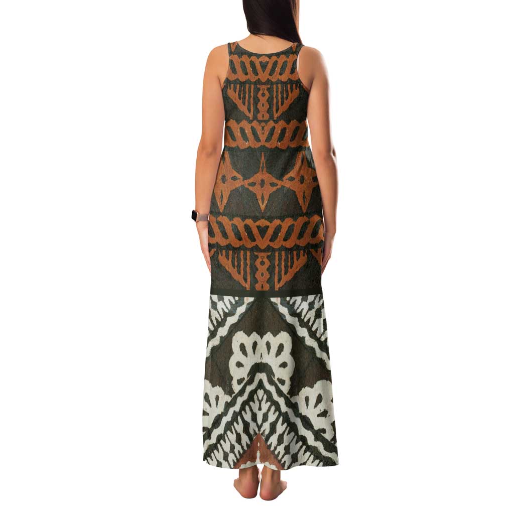 Bula Fiji Tapa Family Matching Tank Maxi Dress and Hawaiian Shirt Fijian Masi Vintage Vibes LT14 - Polynesian Pride