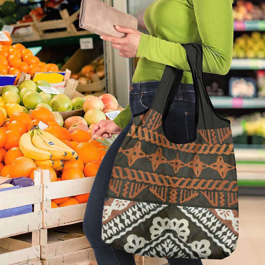 Bula Fiji Tapa Grocery Bag Fijian Masi Vintage Vibes - Polynesian Pride