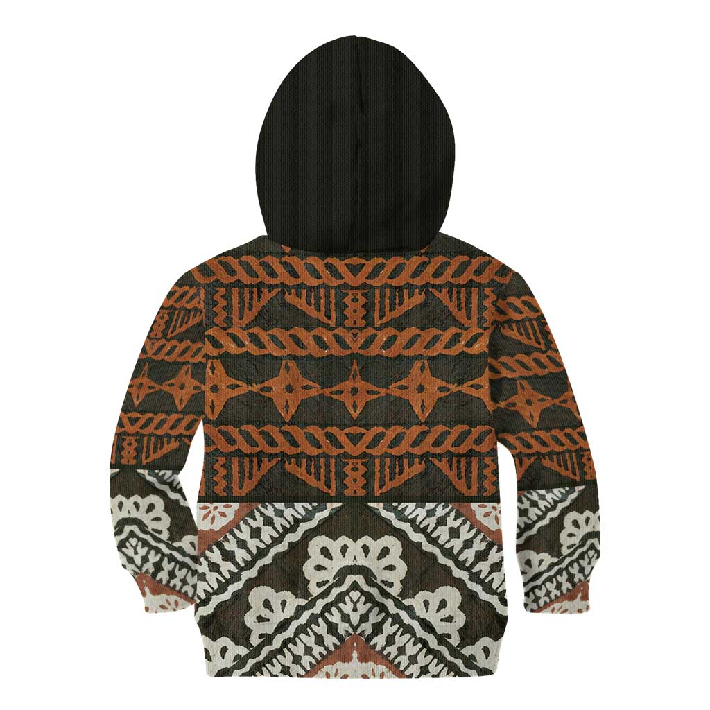 Bula Fiji Tapa Kid Hoodie Fijian Masi Vintage Vibes LT14 - Polynesian Pride
