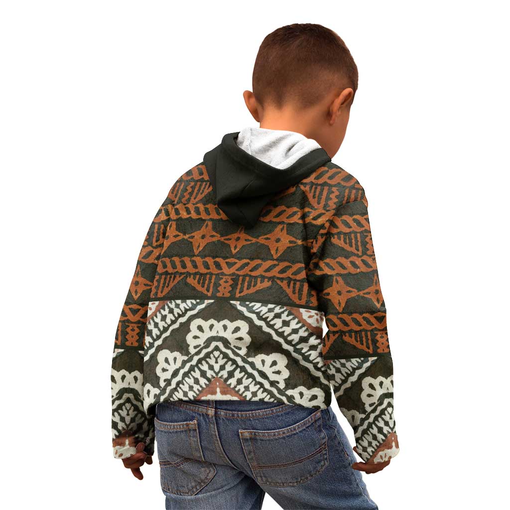 Bula Fiji Tapa Kid Hoodie Fijian Masi Vintage Vibes LT14 - Polynesian Pride
