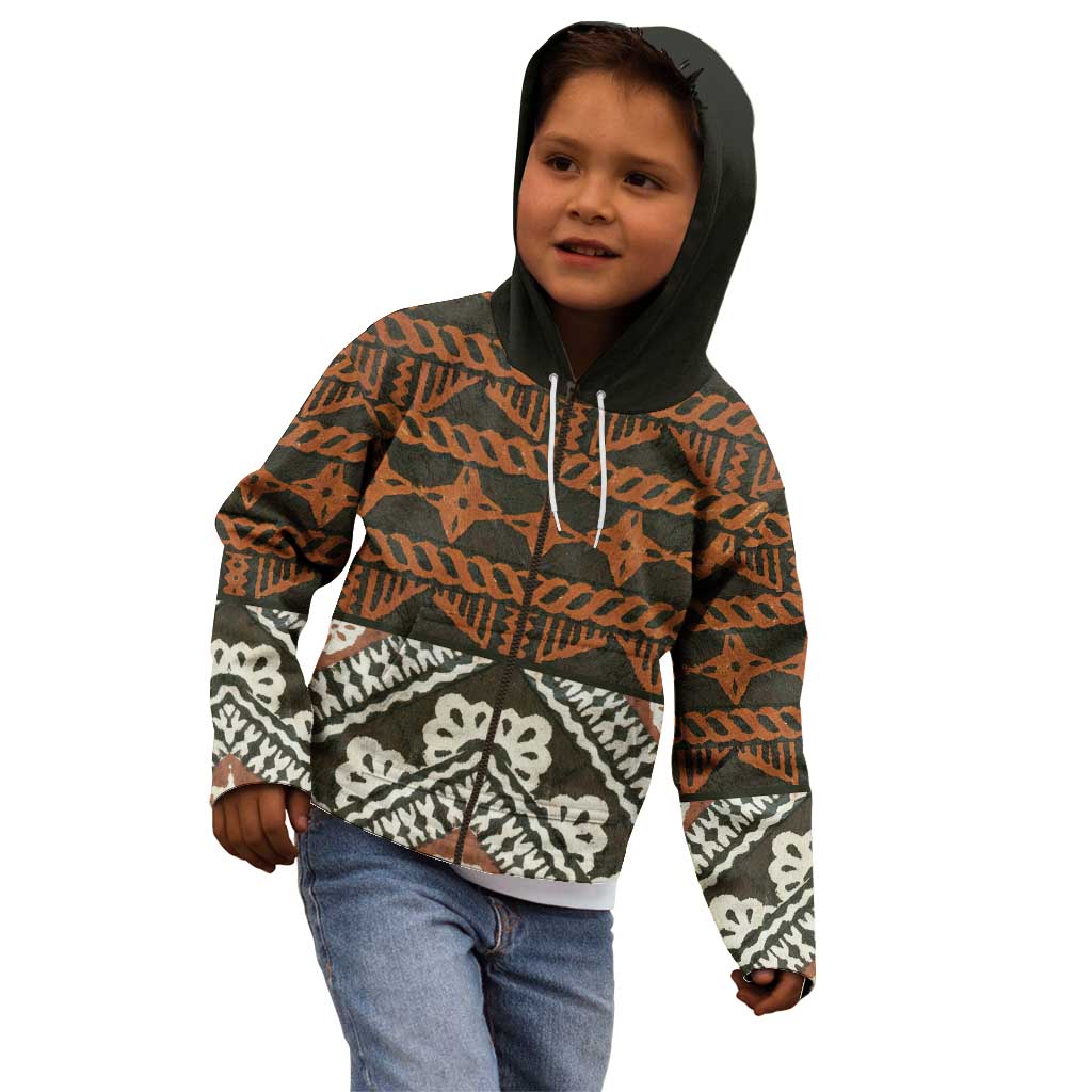 Bula Fiji Tapa Kid Hoodie Fijian Masi Vintage Vibes LT14 - Polynesian Pride