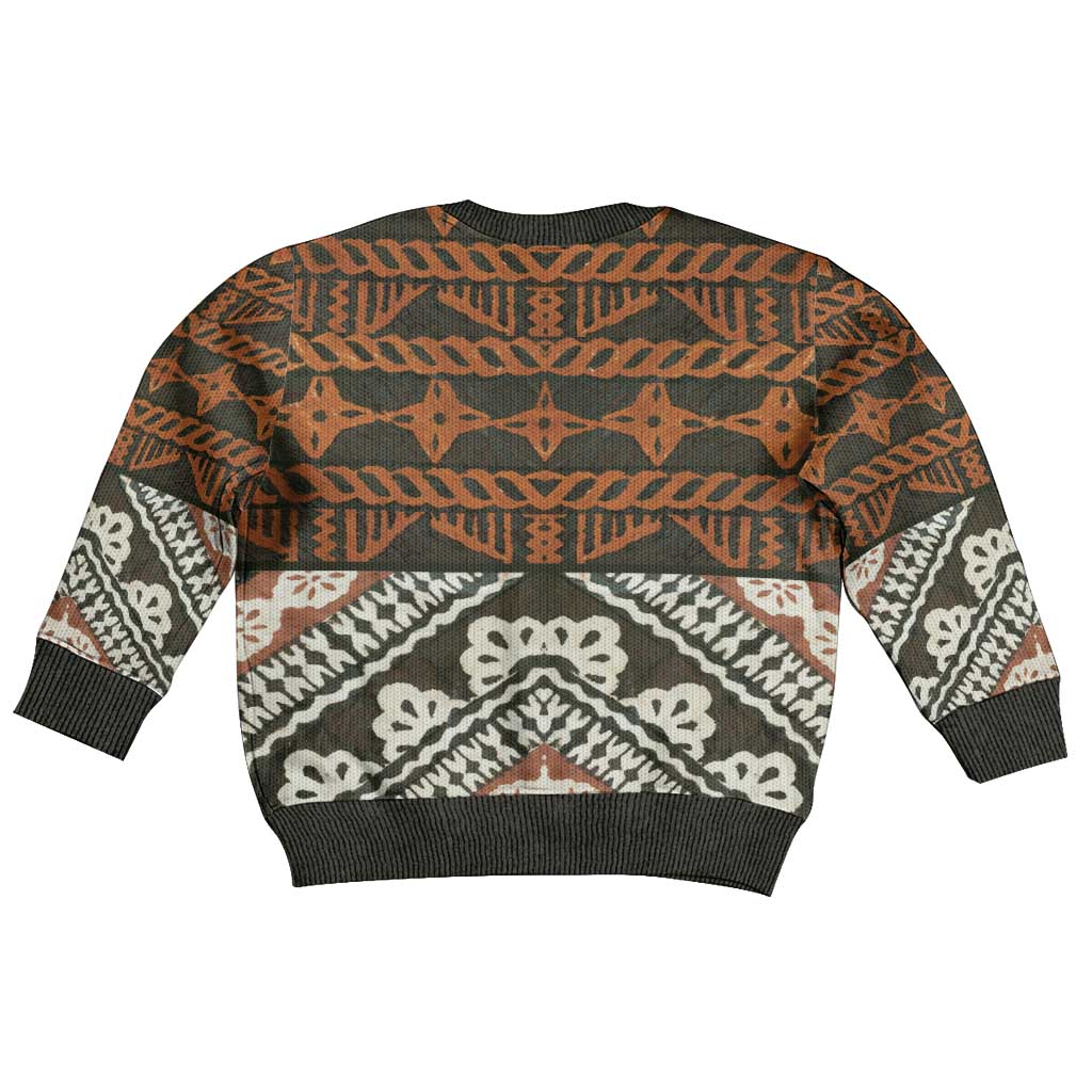 Bula Fiji Tapa Kid Ugly Christmas Sweater Fijian Masi Vintage Vibes LT14 - Polynesian Pride