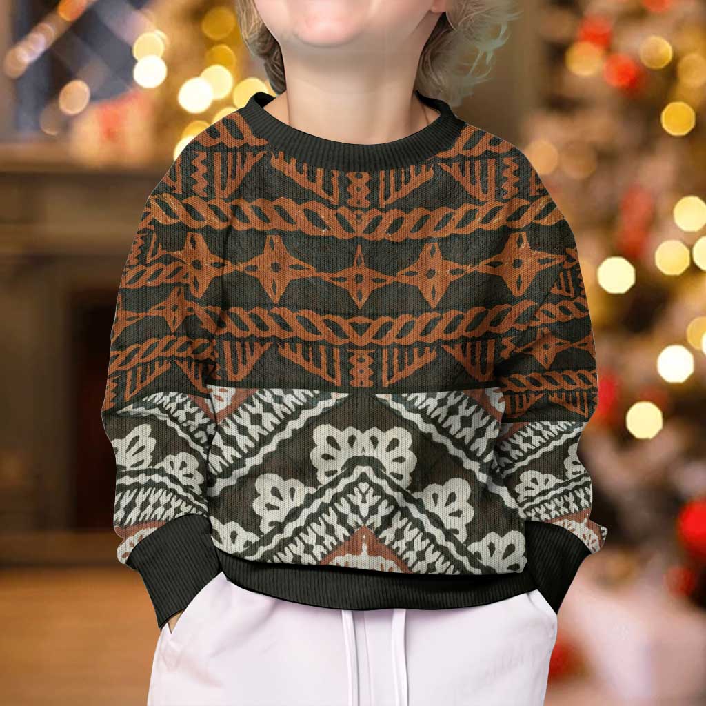 Bula Fiji Tapa Kid Ugly Christmas Sweater Fijian Masi Vintage Vibes LT14 - Polynesian Pride
