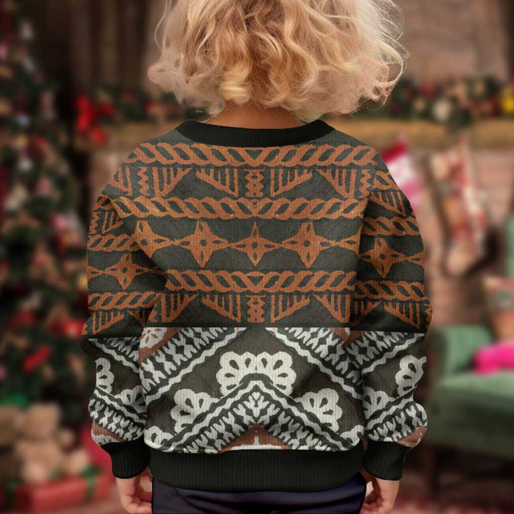 Bula Fiji Tapa Kid Ugly Christmas Sweater Fijian Masi Vintage Vibes LT14 - Polynesian Pride