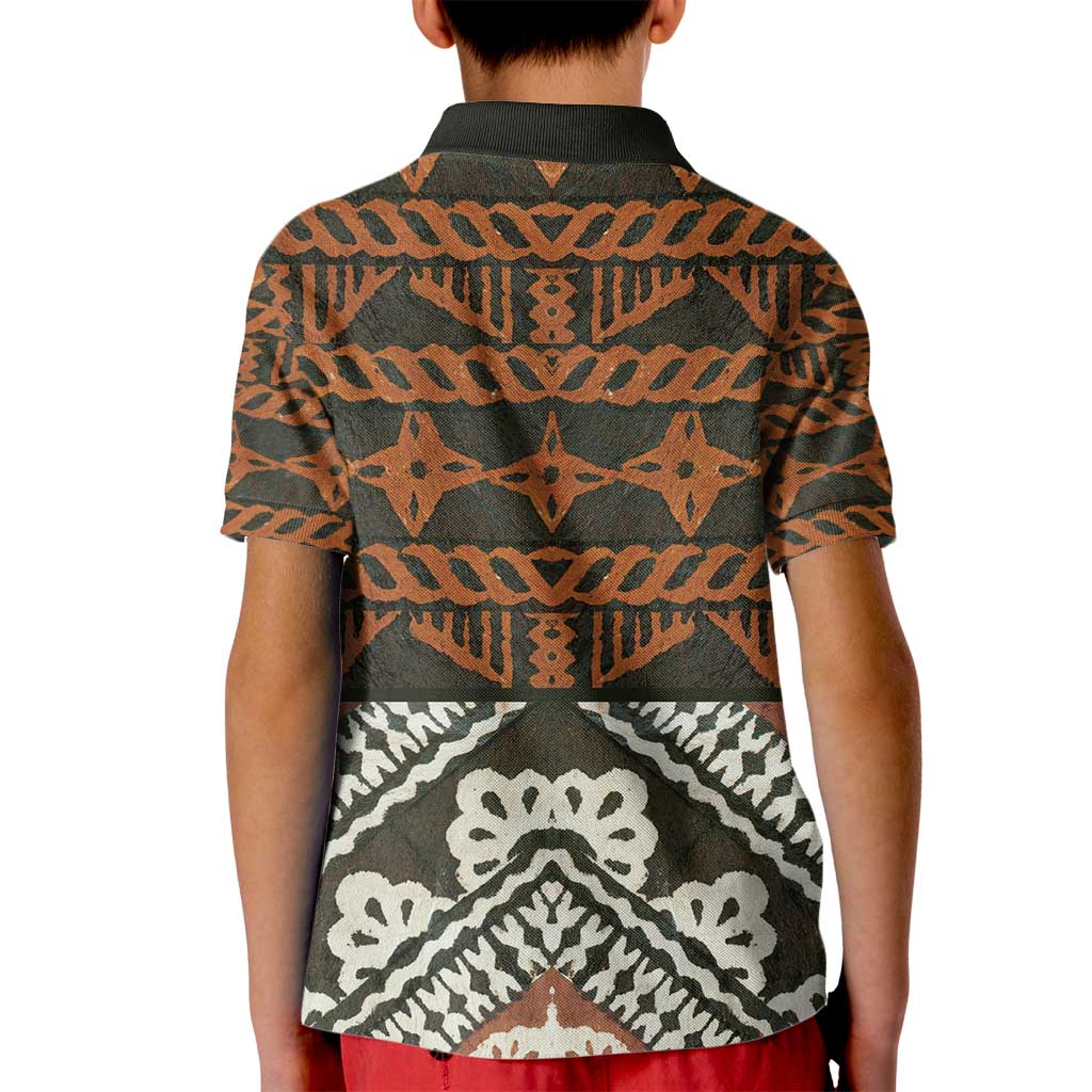 Bula Fiji Tapa Kid Polo Shirt Fijian Masi Vintage Vibes LT14 - Polynesian Pride