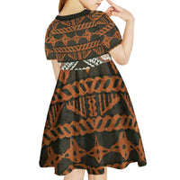Bula Fiji Tapa Kid Short Sleeve Dress Fijian Masi Vintage Vibes LT14 - Polynesian Pride