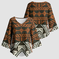Bula Fiji Tapa Kimono Sleeve Blouse Fijian Masi Vintage Vibes LT14 - Polynesian Pride
