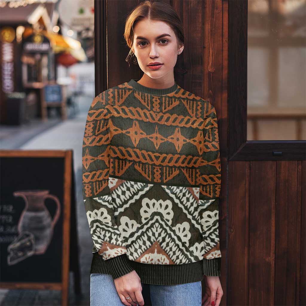 Bula Fiji Tapa Ugly Christmas Sweater Fijian Masi Vintage Vibes LT14 - Polynesian Pride