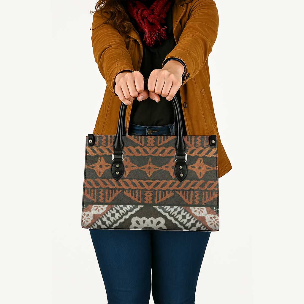 Bula Fiji Tapa Leather Bag Fijian Masi Vintage Vibes - Polynesian Pride