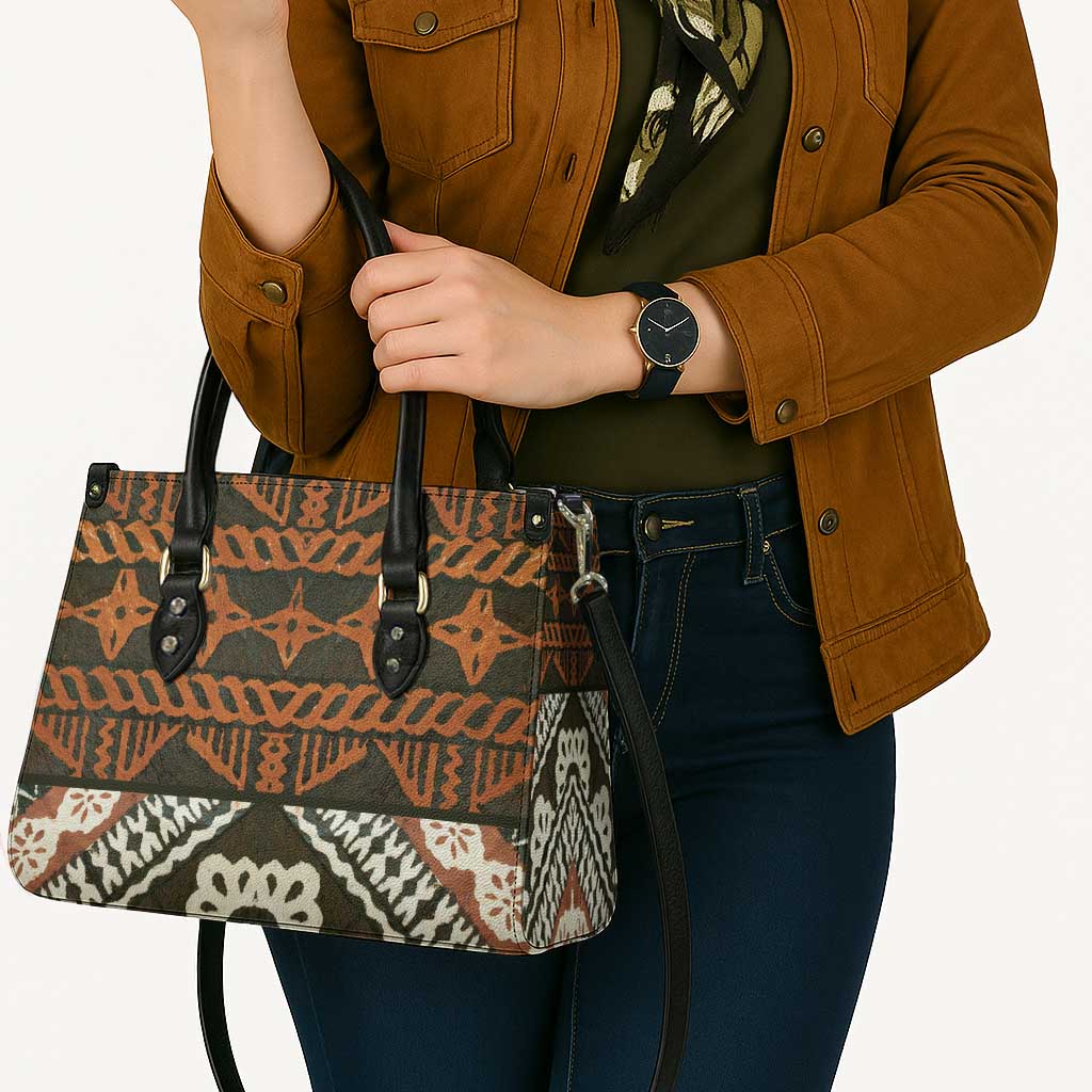 Bula Fiji Tapa Leather Bag Fijian Masi Vintage Vibes - Polynesian Pride
