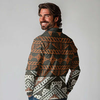 Bula Fiji Tapa Long Sleeve Polo Shirt Fijian Masi Vintage Vibes LT14 - Polynesian Pride