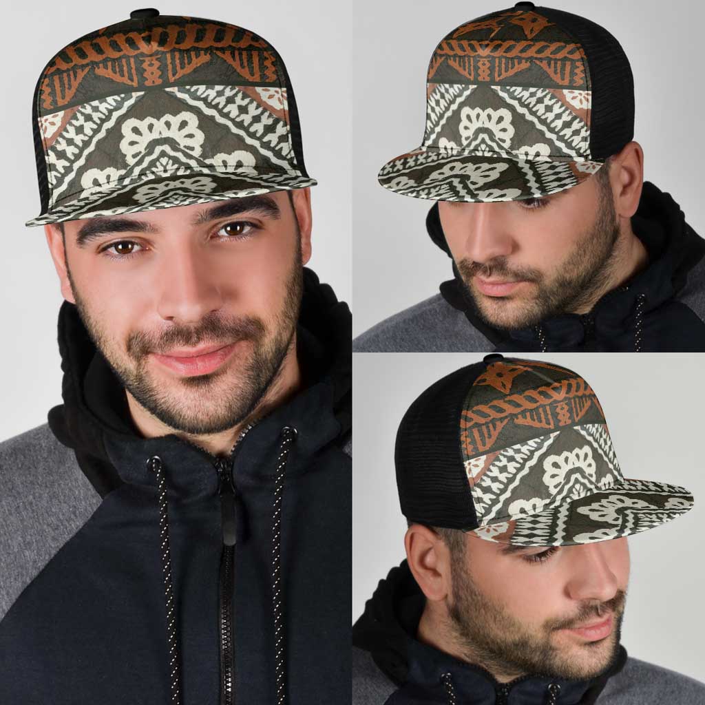 Bula Fiji Tapa Mesh Trucker Cap Fijian Masi Vintage Vibes LT14 - Polynesian Pride