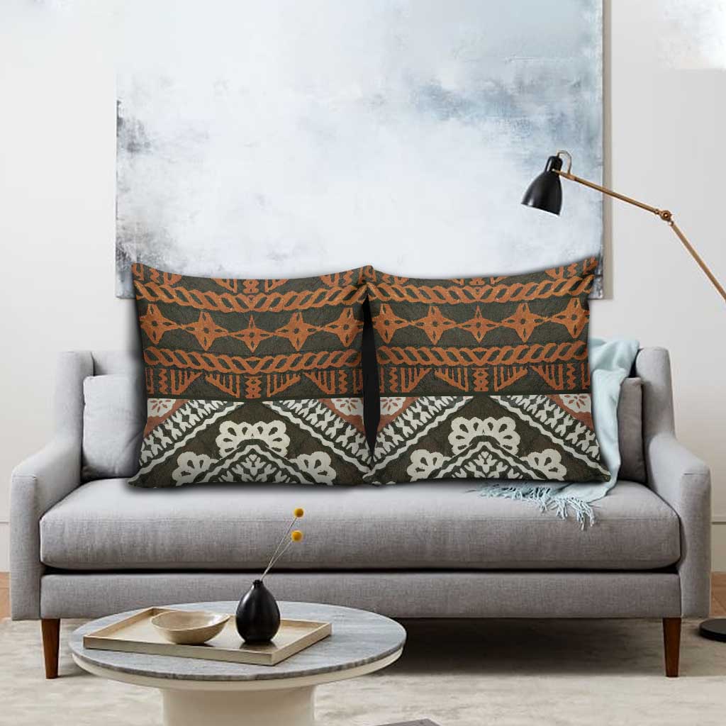 Bula Fiji Tapa Pillow Cover Fijian Masi Vintage Vibes - Polynesian Pride