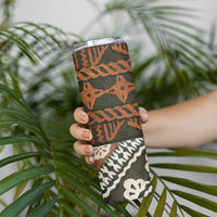 Bula Fiji Tapa Skinny Tumbler Fijian Masi Vintage Vibes LT14 - Polynesian Pride