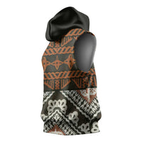 Bula Fiji Tapa Sleeveless Hoodie Fijian Masi Vintage Vibes LT14 - Polynesian Pride