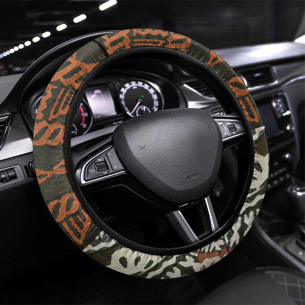 Bula Fiji Tapa Steering Wheel Cover Fijian Masi Vintage Vibes - Polynesian Pride