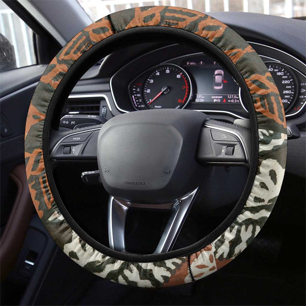 Bula Fiji Tapa Steering Wheel Cover Fijian Masi Vintage Vibes LT14 - Polynesian Pride