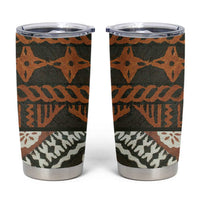 Bula Fiji Tapa Tumbler Cup Fijian Masi Vintage Vibes LT14 Brown - Polynesian Pride